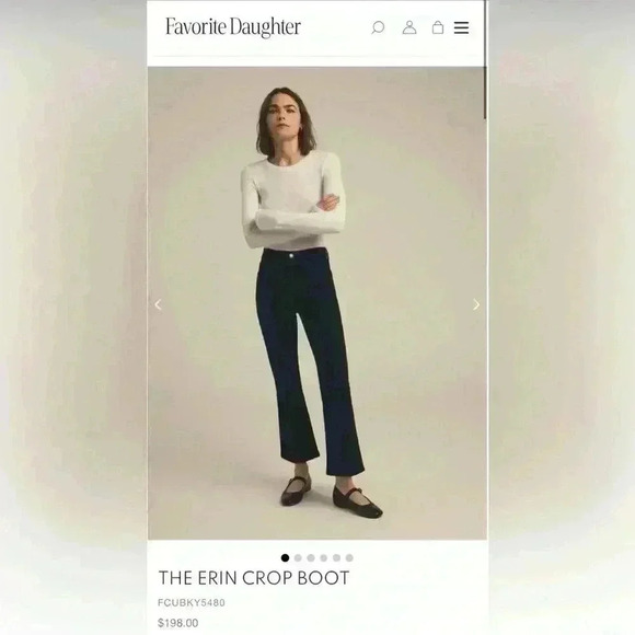 FAVORITE DAUGHTER THE ERIN CROP BOOT CUT JEANS  KYOTO SIZE 24 —NWT - Picture 3 of 13